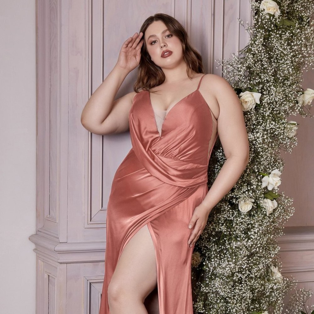 NEW LONG OFF THE SHOULDER SLEEVELESS SATIN SHEATH GOWN WITH ZIPPER BACK CD 7489C